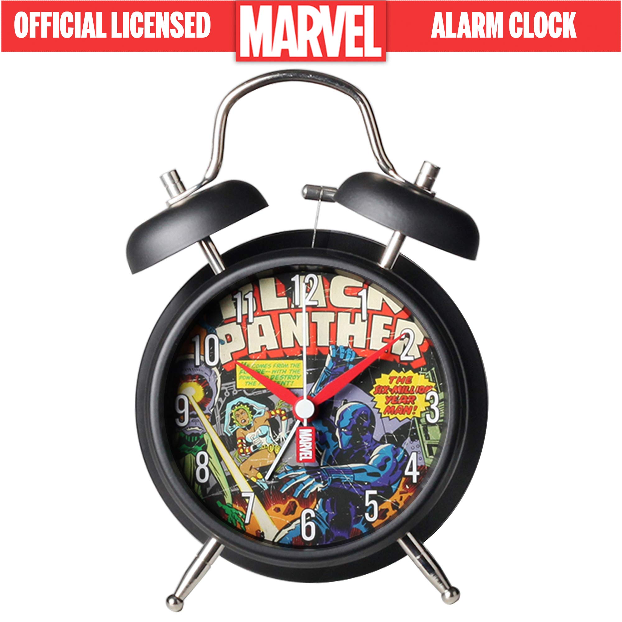 Buy Disney Black Panther Marvel Metal Twin Bell Alarm Clock Retro
