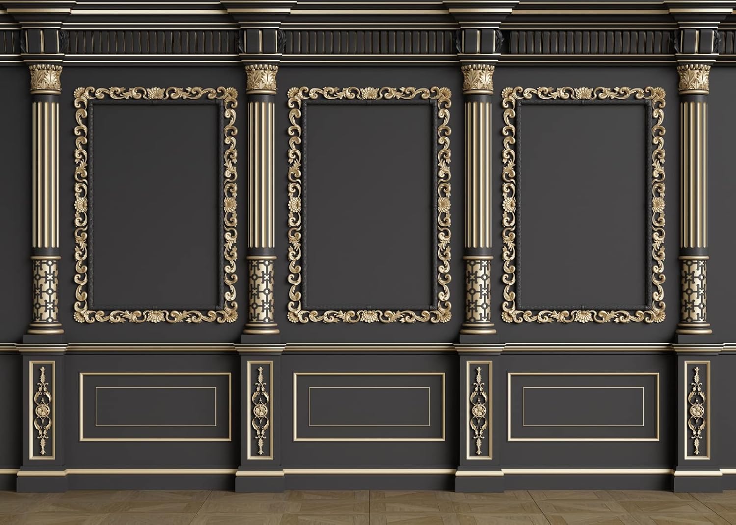 Amazon.com : BELECO 10x8ft Fabric Vintage Room Classic Interior Black ...