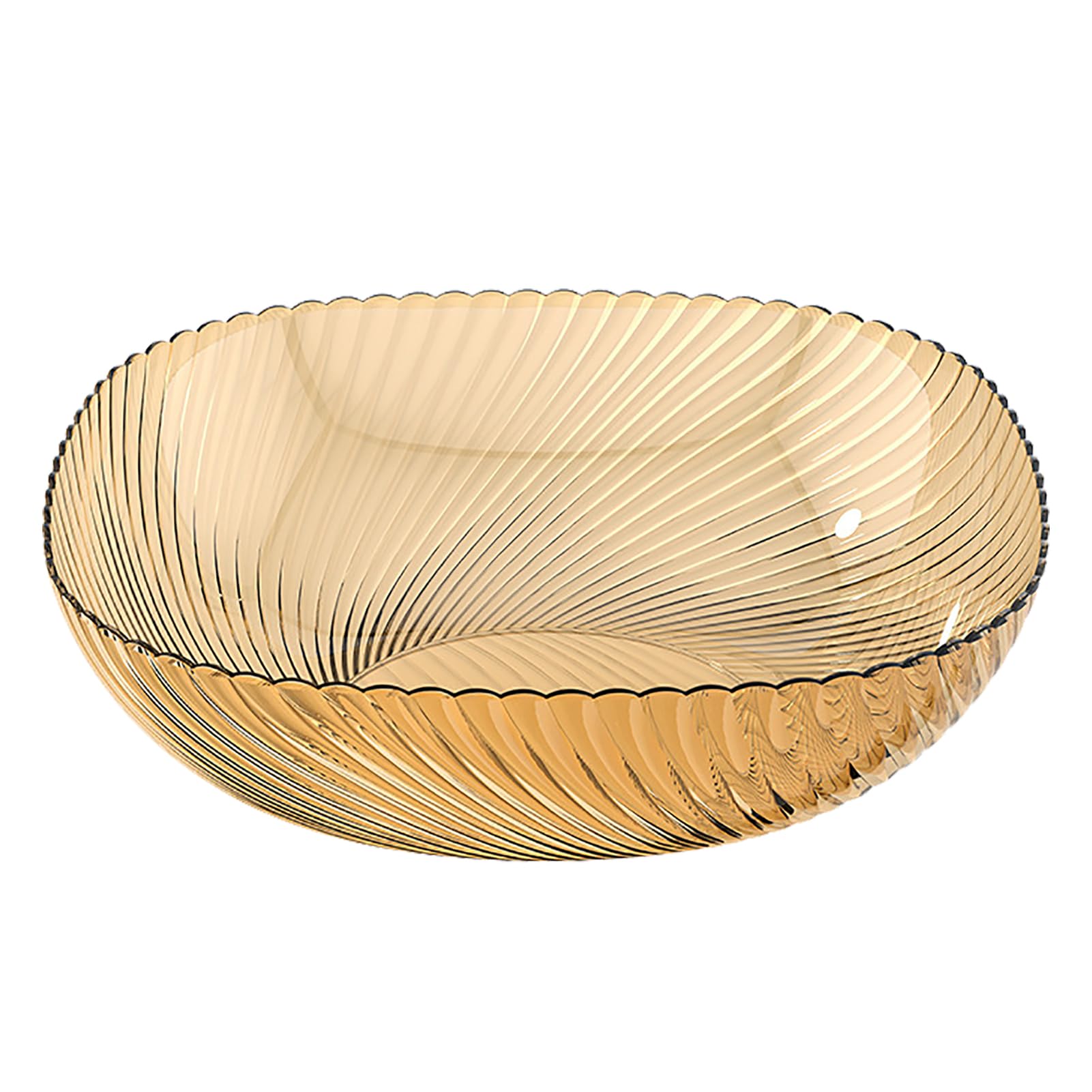 Tomotato Fruit Bowl, 9 inch Plastic Serving Bowls Large Capacity Fruit Holder Bowl Snack Candy Storage for Home Party Kitchen (Candies Amber)