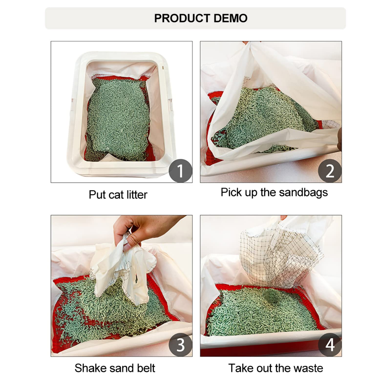 Bolsas de arena para gatos, 20 bolsas de filtro de nailon para caja de arena para gatos, herramienta desodorizante para una fácil eliminación de residuos de gatos, para dueños de gatos