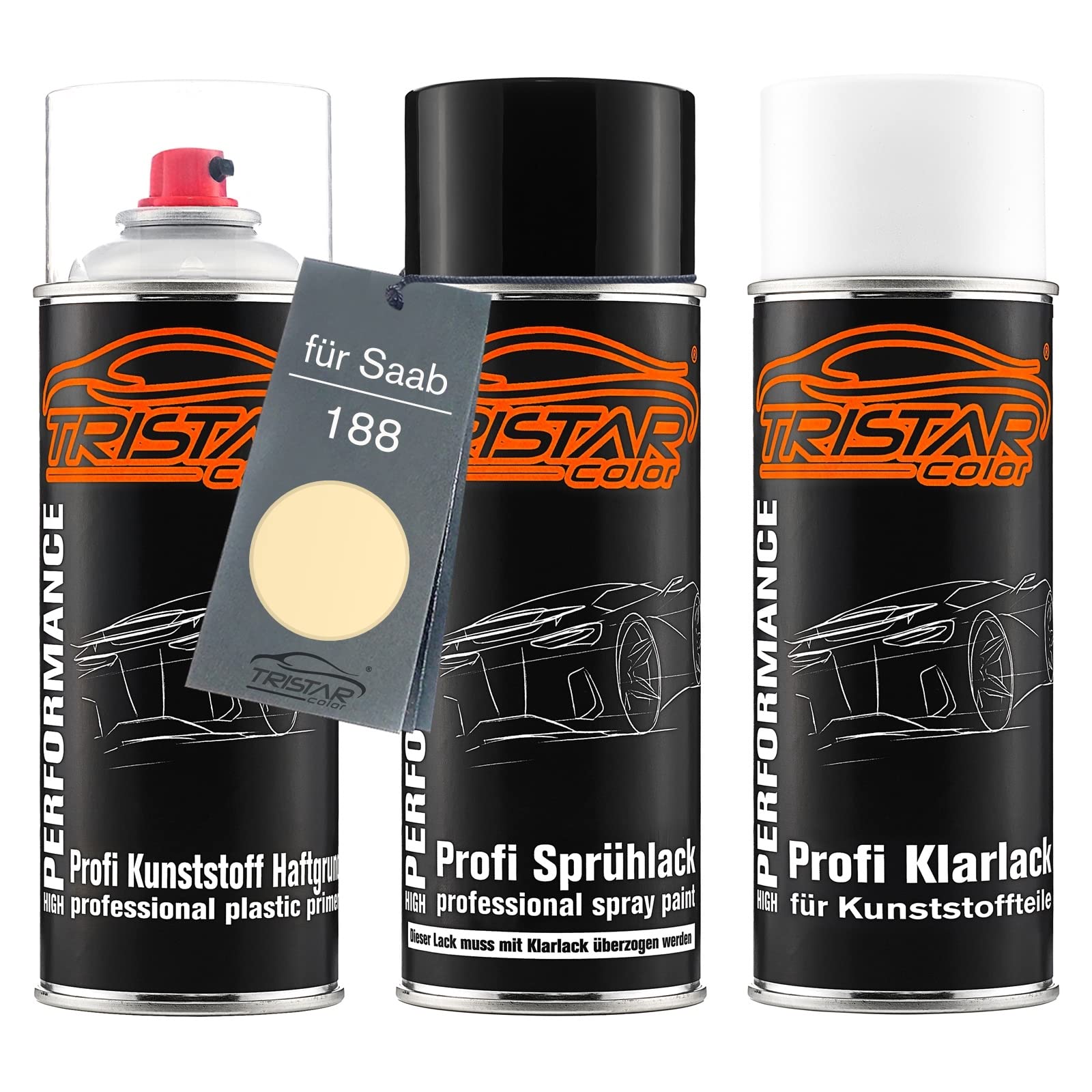 TRISTARcolor Zestaw w sprayu do plastiku do Saab 188 Florentine Gelb