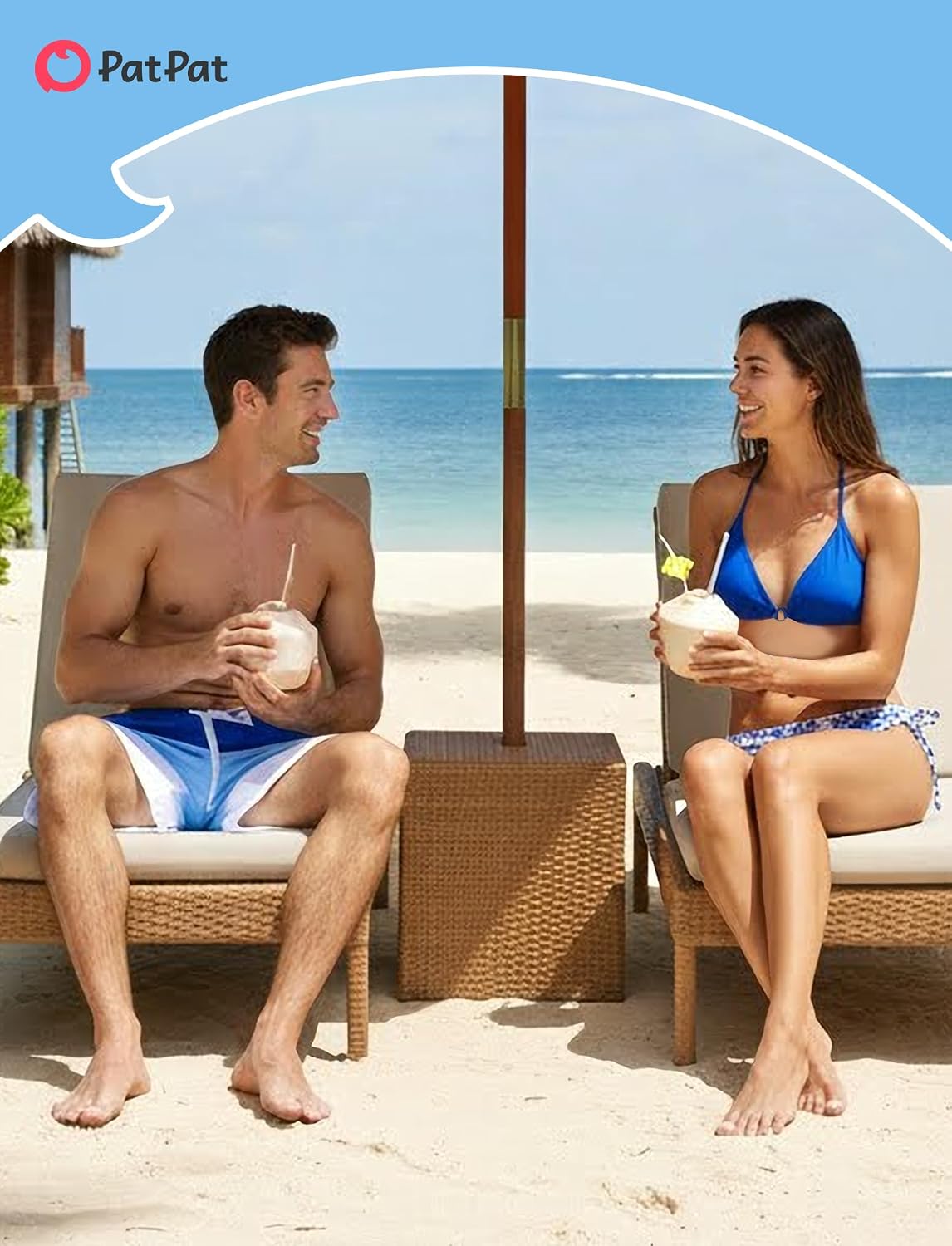 PATPAT Matching Swimsuits for Couples Women Bikini Sets Men Swim Trunks | Couples Matching Swimsuits, Summer Hawaiian Swimwear, Cruise Beach Vacation, Matching Bathing Suits for Couples