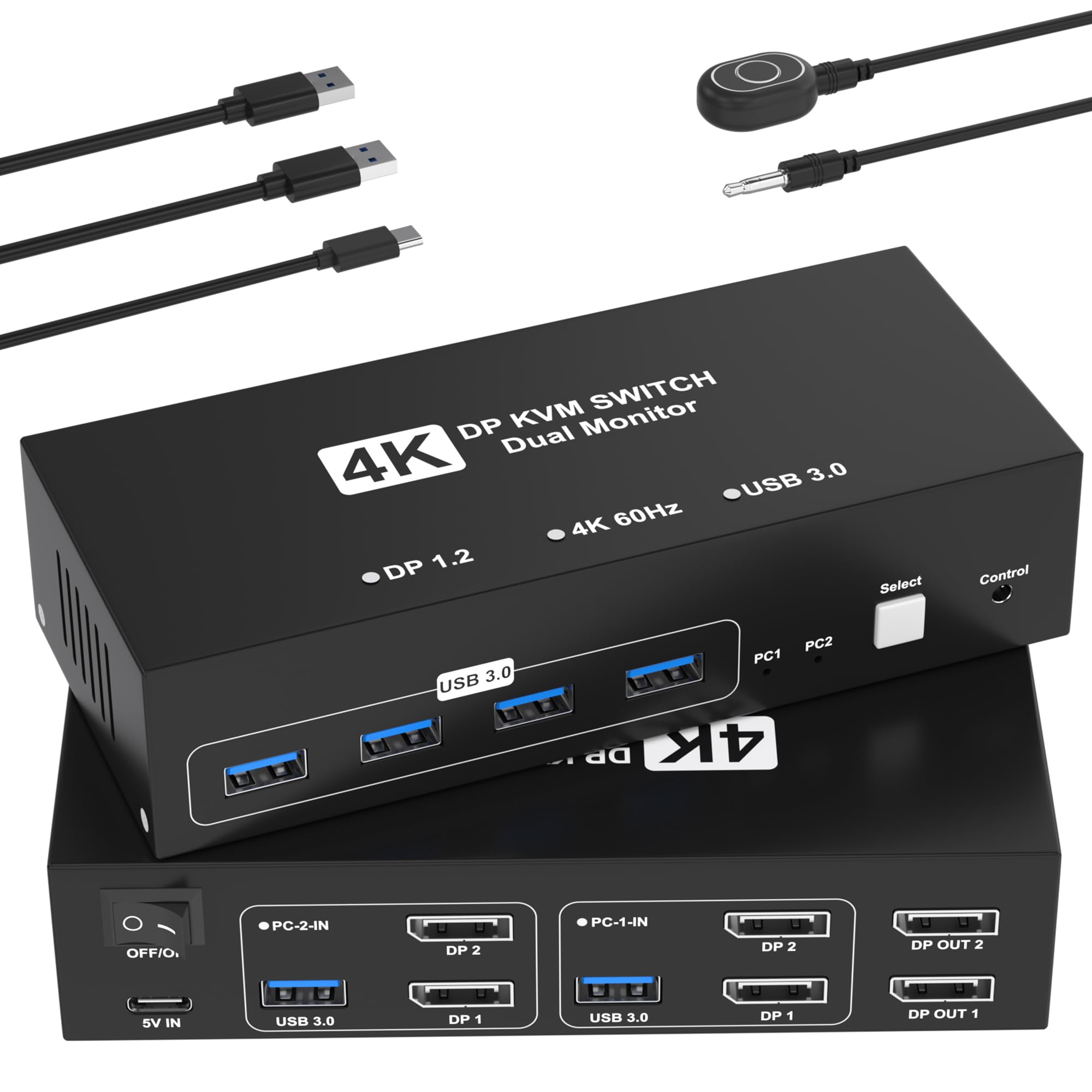 Amazon.co.jp: DisplayPort KVMスイッチ 2入力2出力 4K@60Hz デュアル
