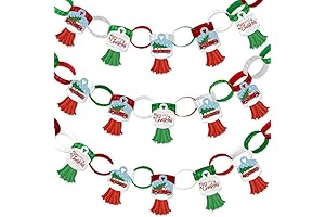 Merry Little Christmas Tree Paper Chain Strips