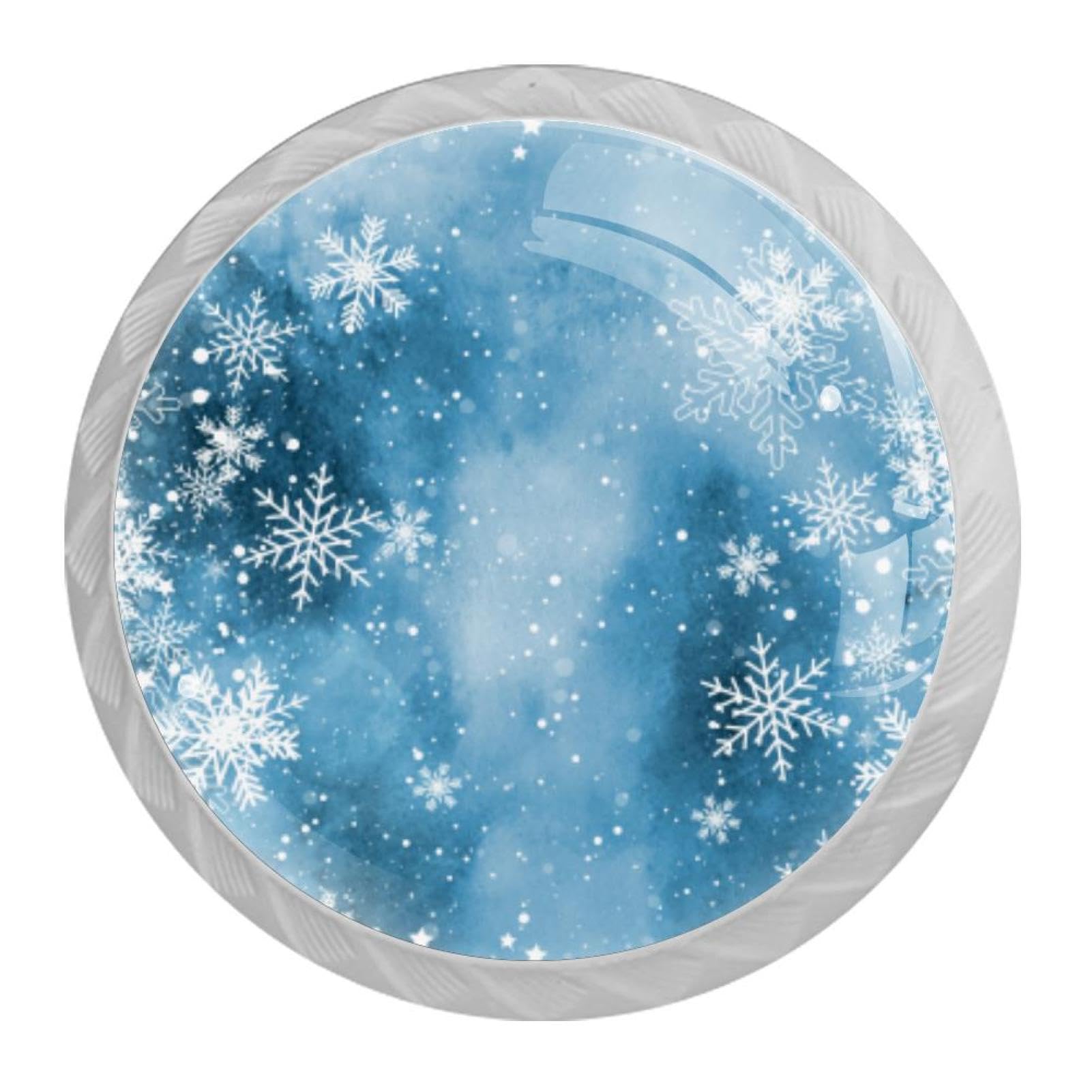 Tqmspg Multi04 4 Pieces Drawer Pulls Snowflakes Patterns Door Knobs Dresser Handles For Kitchen Wardrobe Cupboard Hardware Furniture
