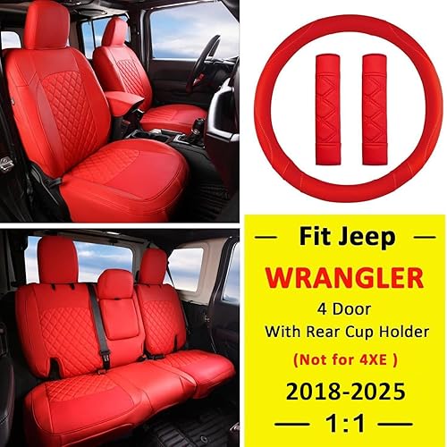 Miniatura 2 de GIANT PANDA Juego completo de fundas de asiento de automóvil personalizadas para Jeep Wrangler de 4 puertas JL Sahara Altitude Rubicon 392 Unlimited