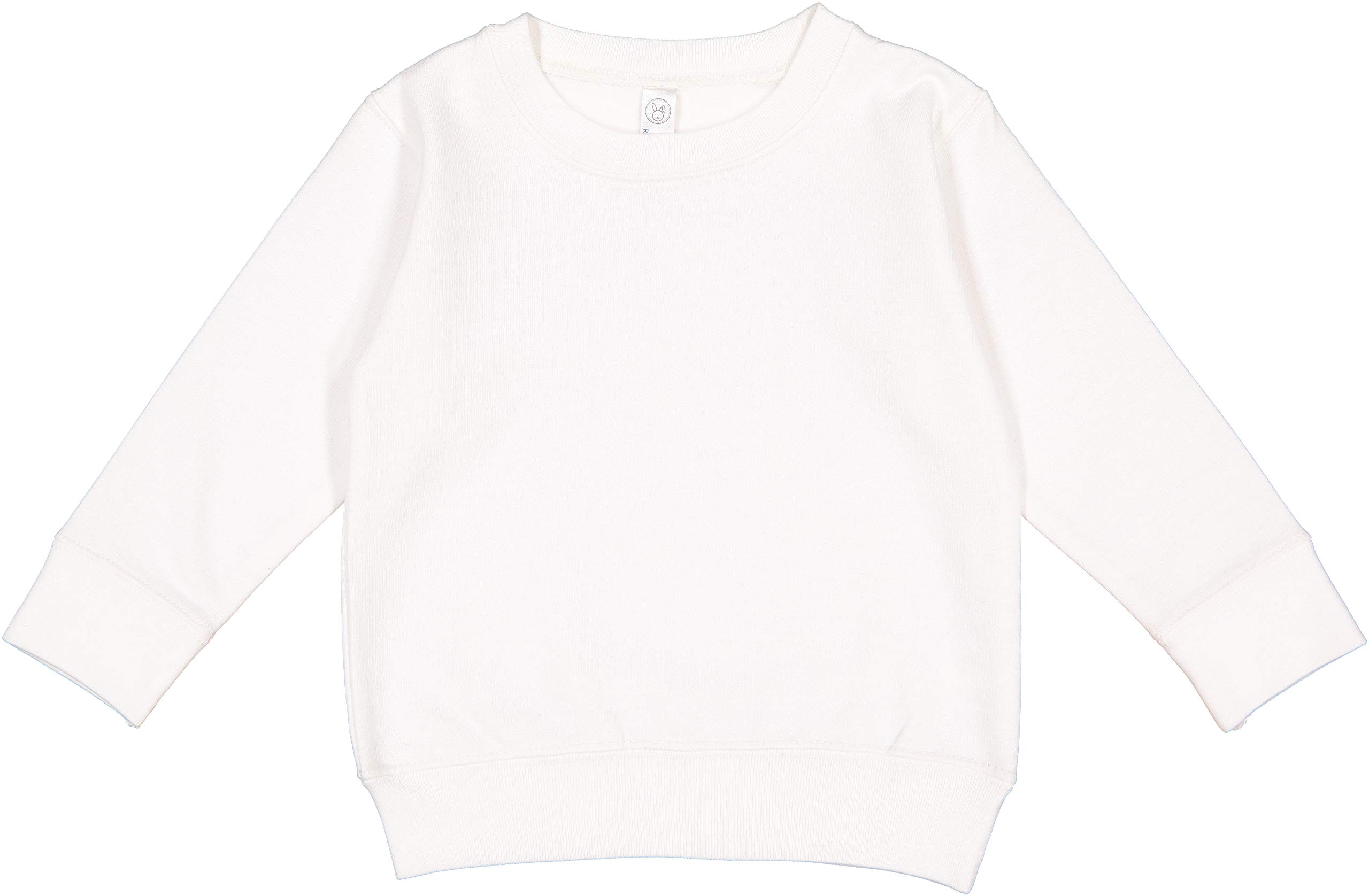 RABBIT SKINS Toddler Fleece Long Sleeve Pullover Sweatshirt, White, 2T