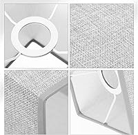 Vista 9 de Pantalla rectangular de lino para lámpara de tela blanca con clip, cubierta de luz, reemplazo de pantalla gris claro