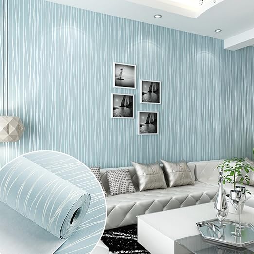Amazon Aruhe Diy ３d立体 壁紙 不織布 のりなし 壁紙 シンプルなストライプ 壁紙シール 月光の森 おしゃれ ベッドルーム リビングルームの背景 55cmx10m 壁紙