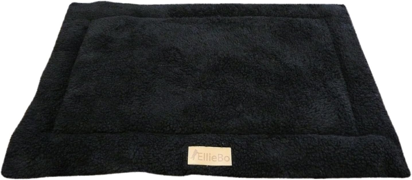 Ellie-Bo Large Black Sherpa Fleece Mat for 36-inch Dog Cage