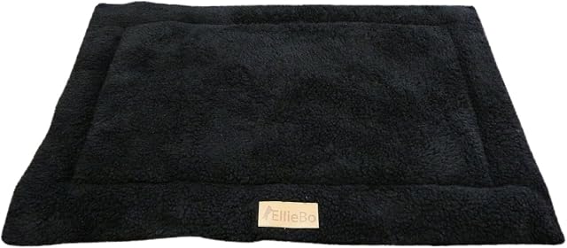 Ellie-Bo Sherpa Fleece Mat Bed, Fits Ellie-Bo Large 35 Inch Cages and Crates, Black