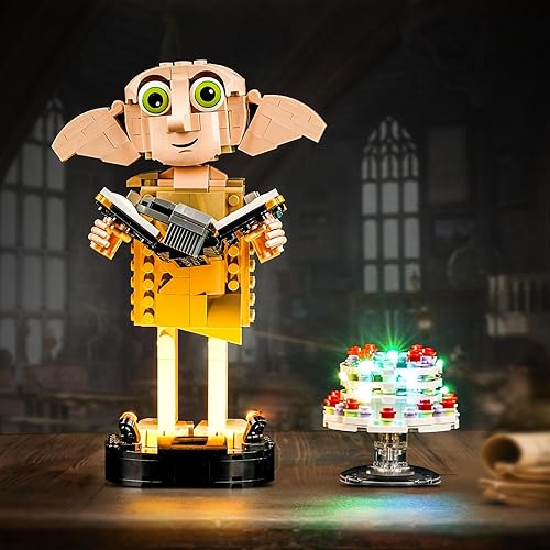 Miniatura 3 de Kit de luz LED mejorado compatible con Lego Dobby The House-Elf, compatible con el modelo Lego 76421, idea de regalo para constructores y fanáticos