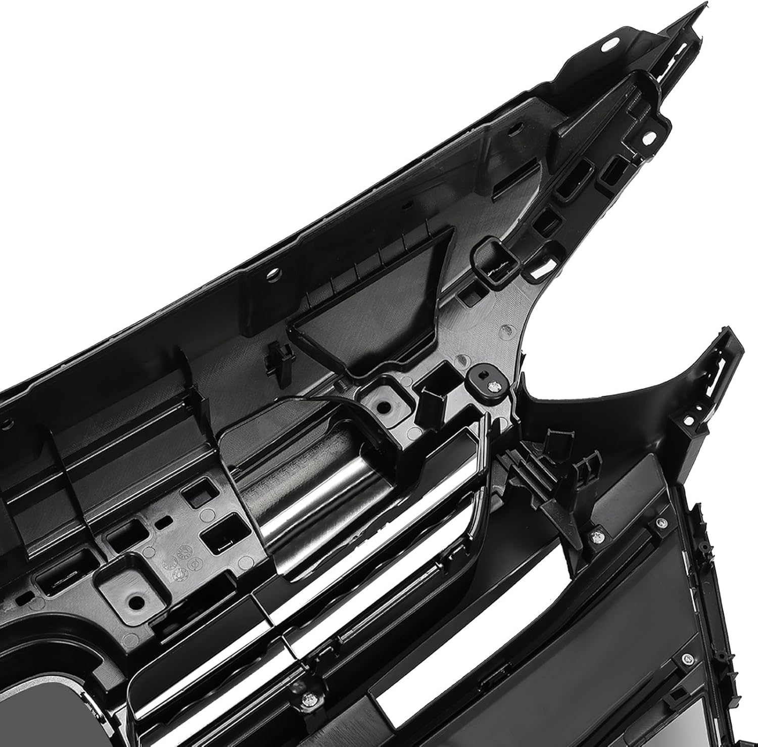 HECASA Front Grille+Grille Trim+Upper Grille Cover+Lower Grille Compatible with 2021-2022 Honda Accord Grill Set 4PCS Chrome Painted Plastic Silvery+Black