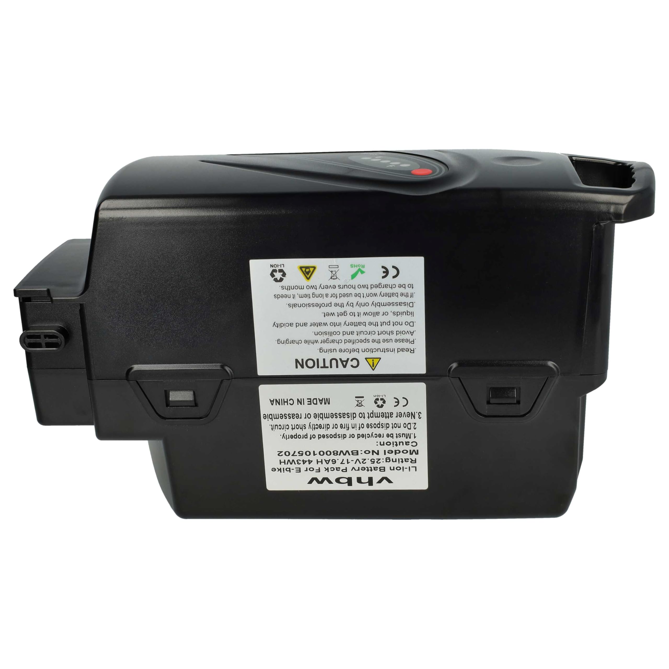 vhbw Batterie Compatible avec Kettler Obra Hybritec, Center LCD Plus NX8, Sport vélo électrique (17,6Ah, 25,2V, Li-ION) - Noir