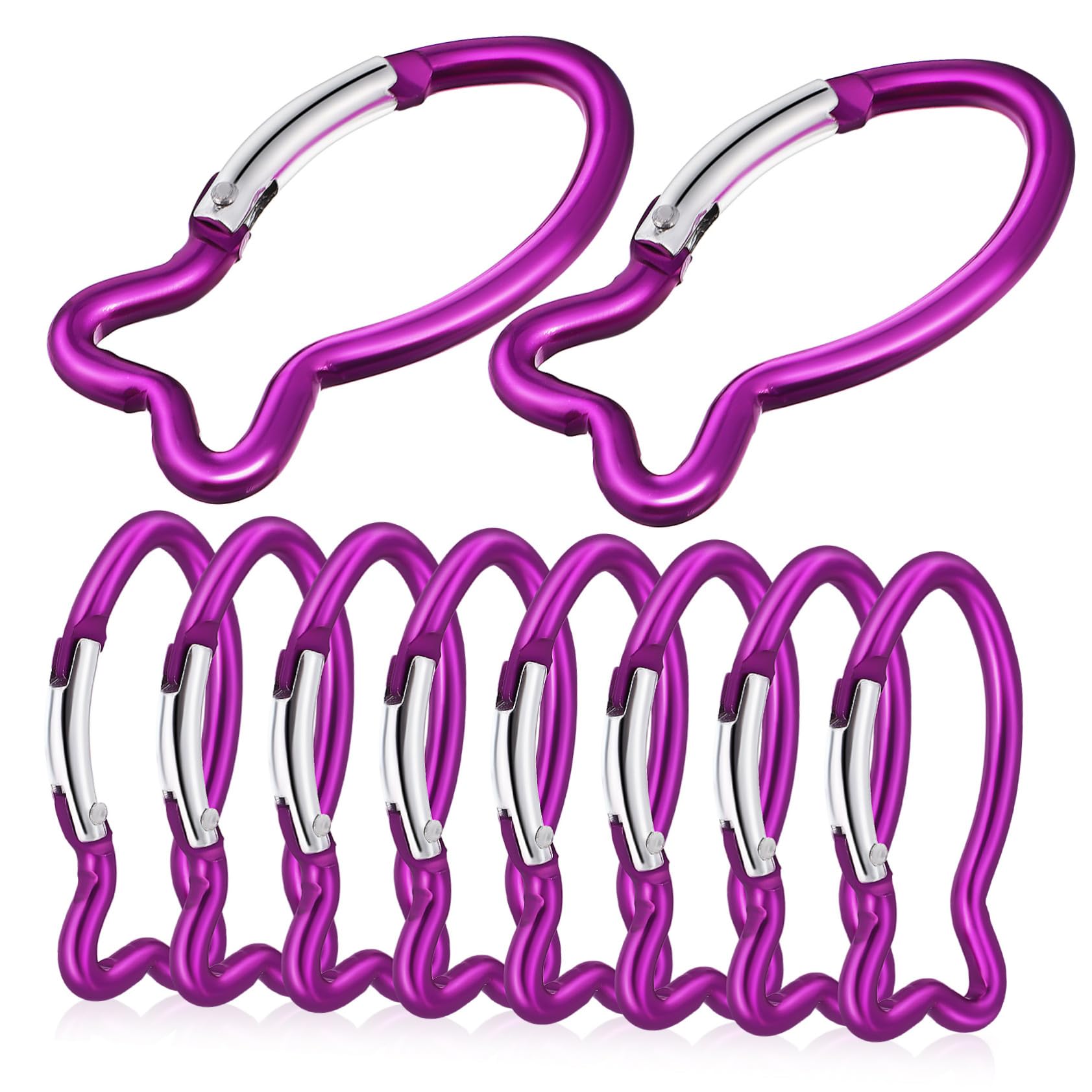 UKCOCO 10pièces Mousquetons De Poisson Aluminium Lot de Mécanisme à Ressort pour Camping Et Randonnée Extérieur