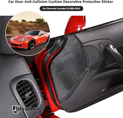 Miniatura 4 de Adhesivo decorativo de protección decorativa de fibra de carbono suave para puerta de coche, cojín anticolisión, para Chevrolet Corvette C6