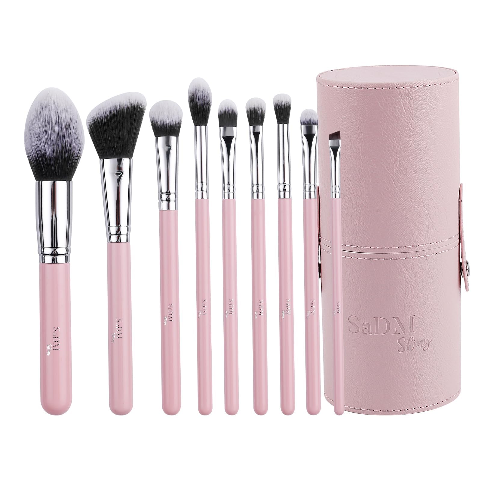 Makeup Brush Set (9 Pieces), Includes Foundation, Powder, Concealers, Highlighter, Contour, Eye Shadows & Blush Brushes