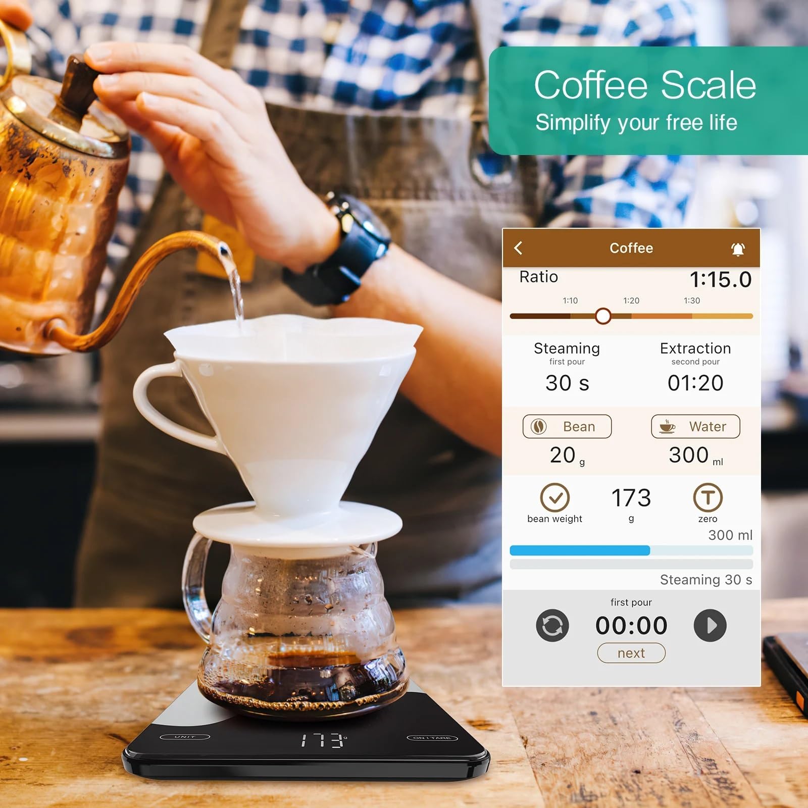 Balance Cuisine Balance alimentaire numérique 10kg balances de cuisine intelligentes avec calculatrice nutritionnelle APP balance gramme Rechargeable for cuisson perte poids