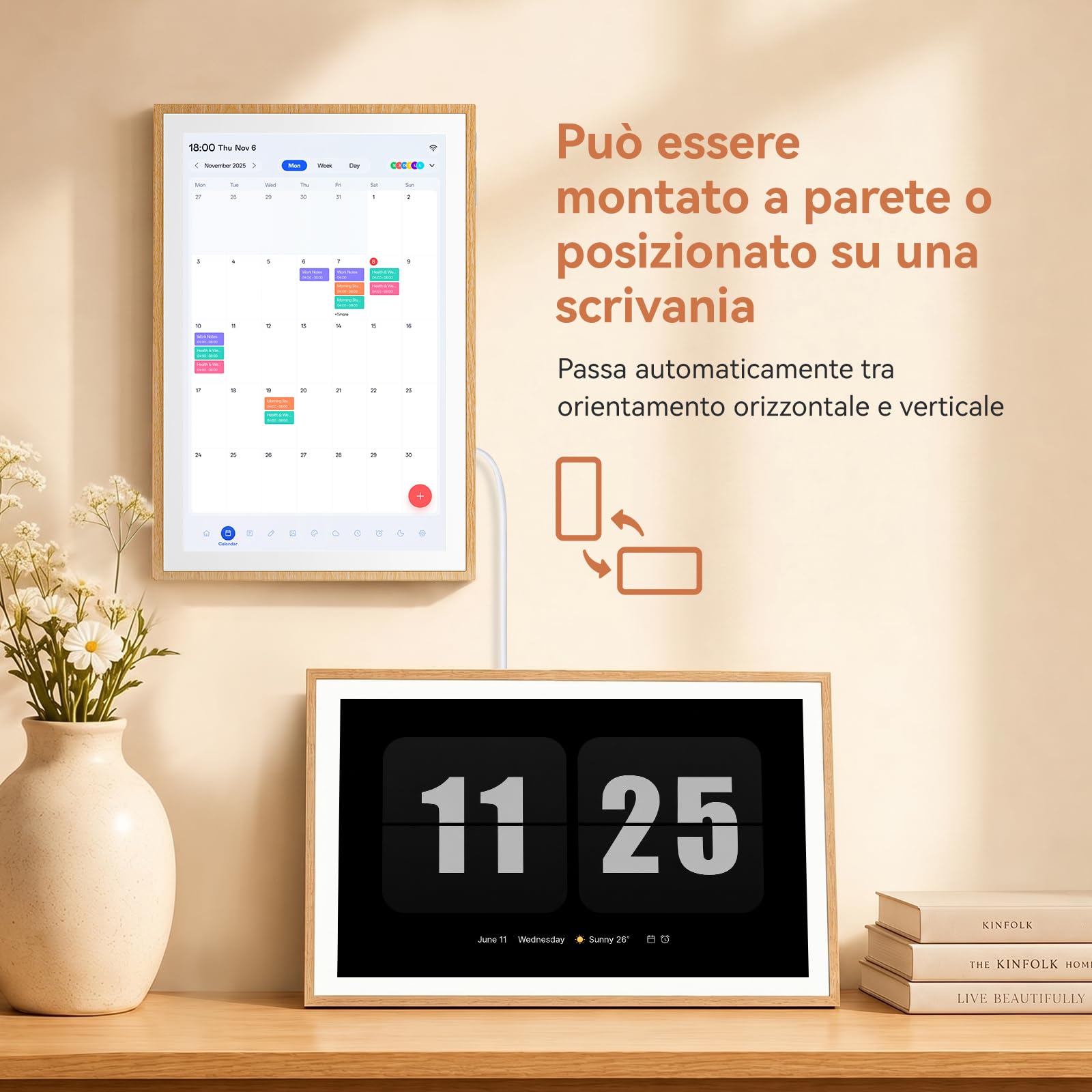 Blackview Calendario Digitale 10,1" per Casa e Ufficio – Organizer Familiare Multifunzionale con Orologio, Pianificazione Settimanale e Mensile, Home Completa, Sync Google/iCloud/DK Calendar