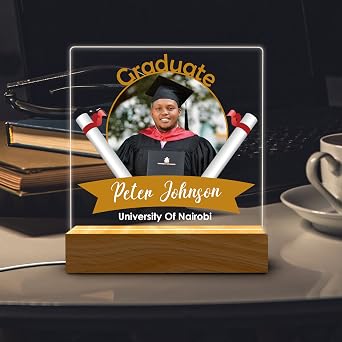 Personalized Photo Night Light Graduation Gifts, Bachelor Degree University Completion Gift, Photo Graduation Night Light 3D Led Lamp, Congrat Grad Gifts for Her Him