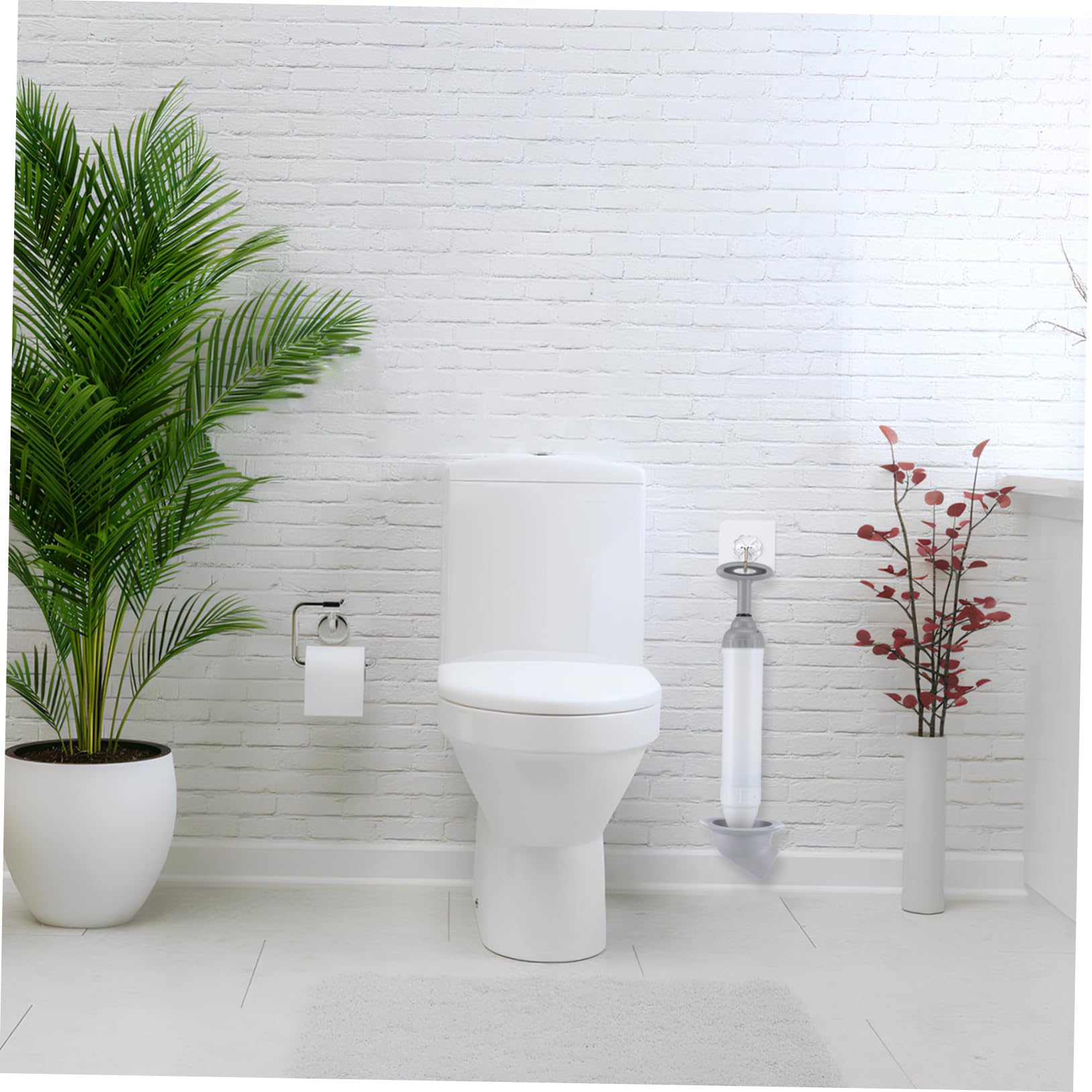 HOMSFOU Stura WC ad Alta Pressione Testa Curva in Acciaio Inox e Pp | Bianco, per Scarichi e Lavandini in Bagno o Cucina, Struttura Robusta per Uso Versatile