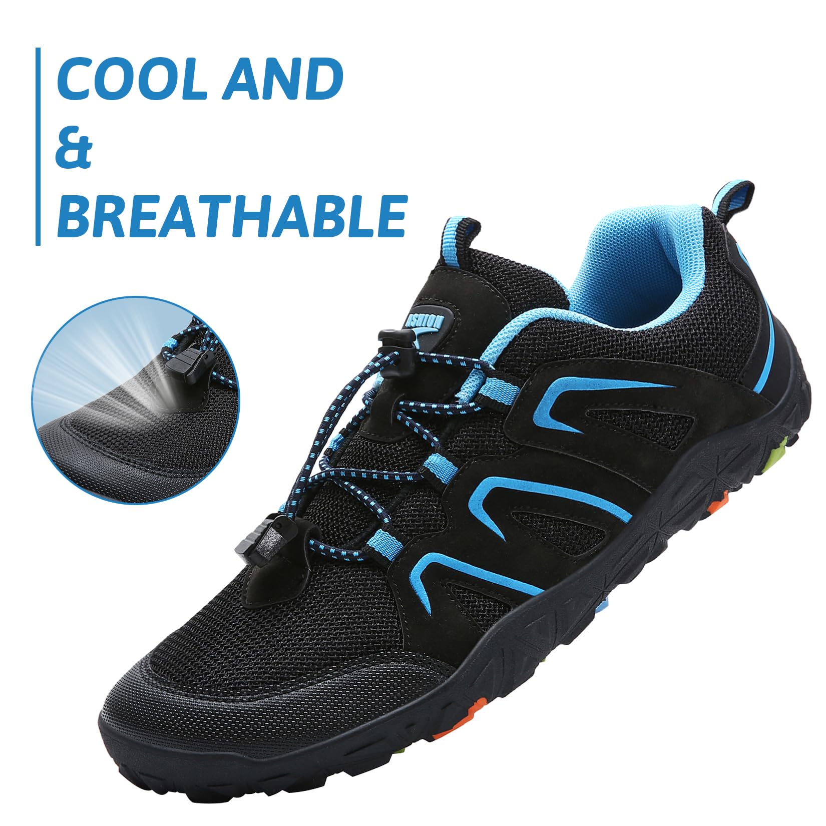 Chaussures Randonnée Garçon Chaussures de Trail Enfant léger Antidérapant Marche de Trekking Outdoor(N Negro Azul,40 EU)