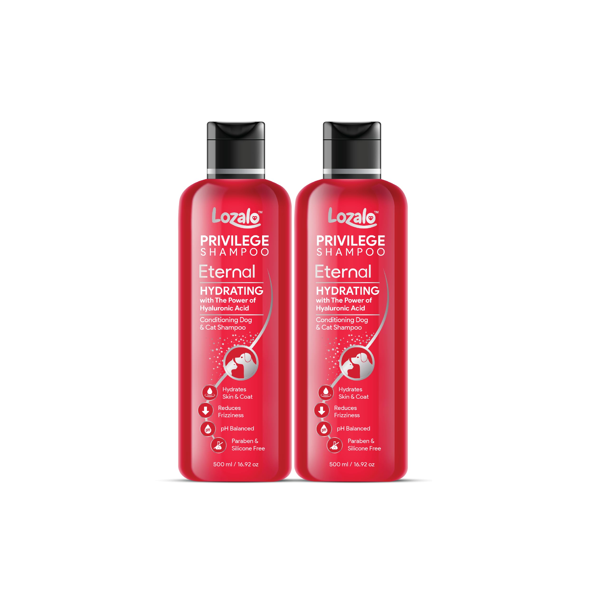 Lozalo Privilege Pet Conditioning Shampoo- 1 Liters, Combo Pack Of 2X500 Ml, Eternal|Hydrating Shampoo With Hyaluronic Acid|Coat Cleansing, Paraben Free Shampoo For Dogs And Cats (B0CWP24ZK3) Amazon Price History, Amazon Price Tracker