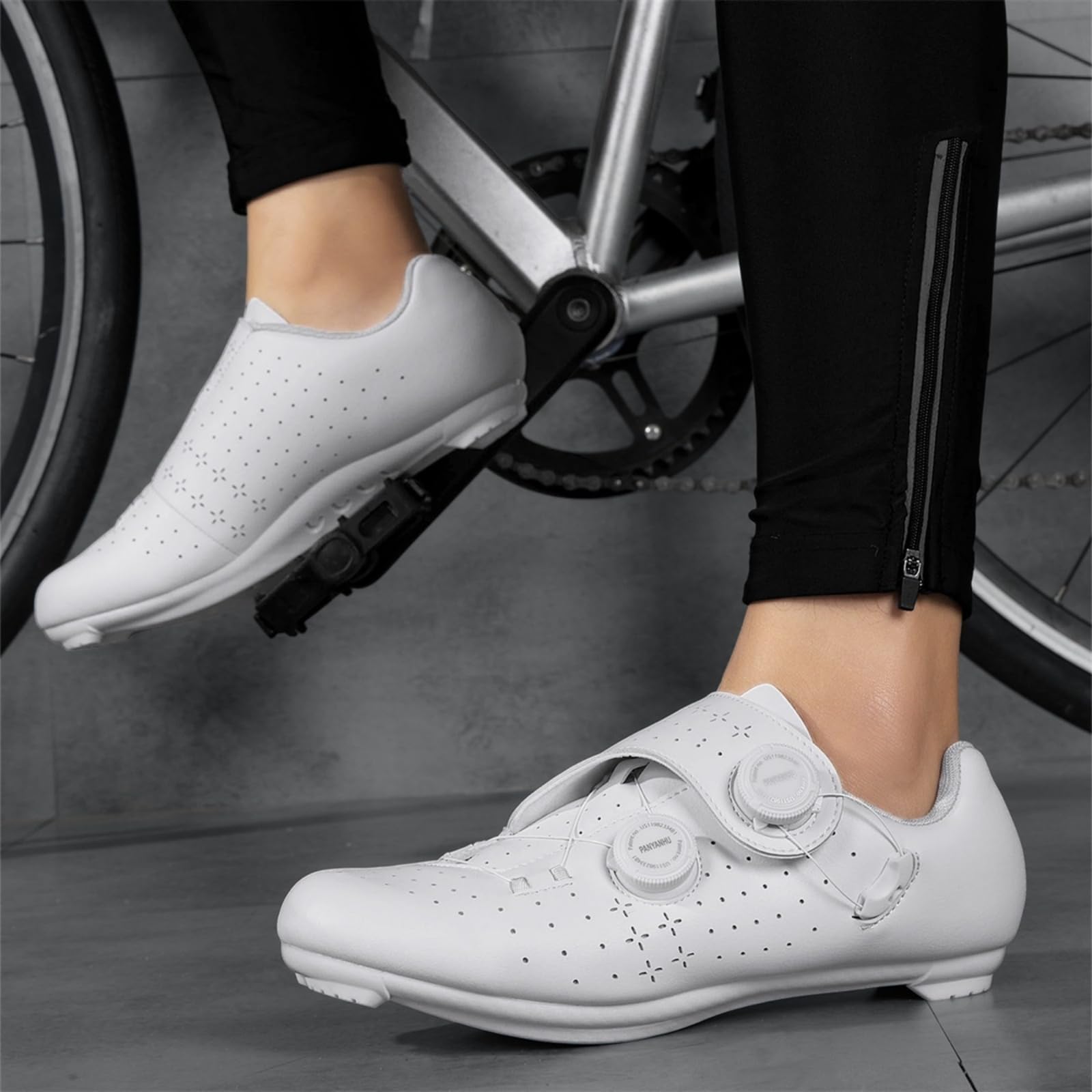 JiuQing Uniseksowe buty rowerowe buty szosowe kompatybilne z pedałami Look