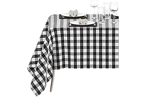 Black and White Checkered Kitchenette Tablecloth for Chic Gatherings