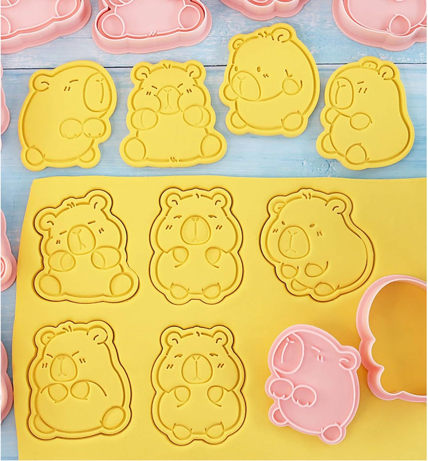 Pack of 8 Capybaras Cookie Molds for Baking Enthusiasts Biscuit Fondant Embosser Stamp Rusts Resistant Dessert Bakewares