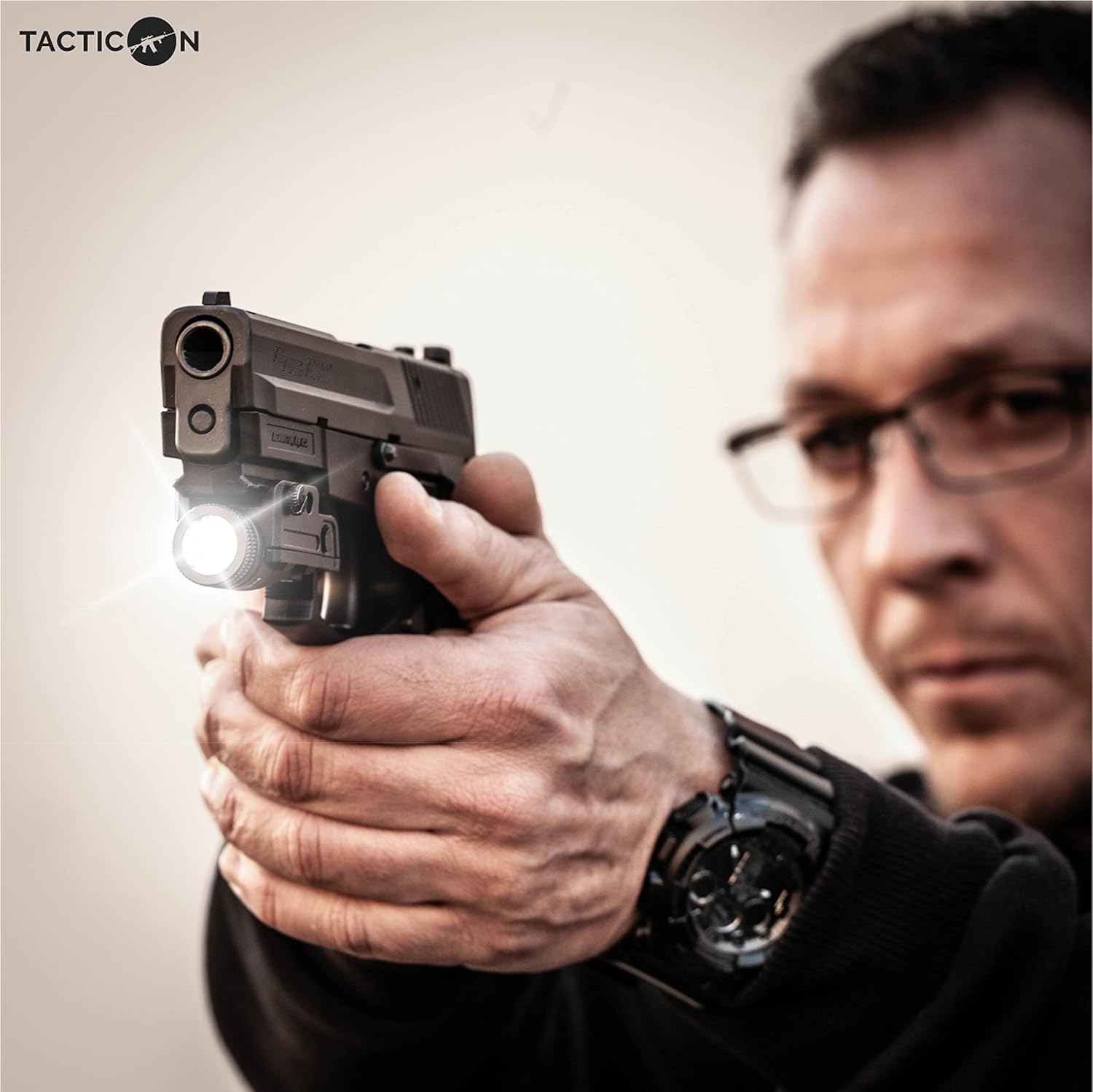 Tacticon BattleTorch V1 Flashlight Gun Light | Combat Veteran Owned Company | 400 Lumens | Pistols | Rifles | Magnetic Charging | Tactical Light with Strobe for Handgun | Pistol Light : Sports & Outdoors