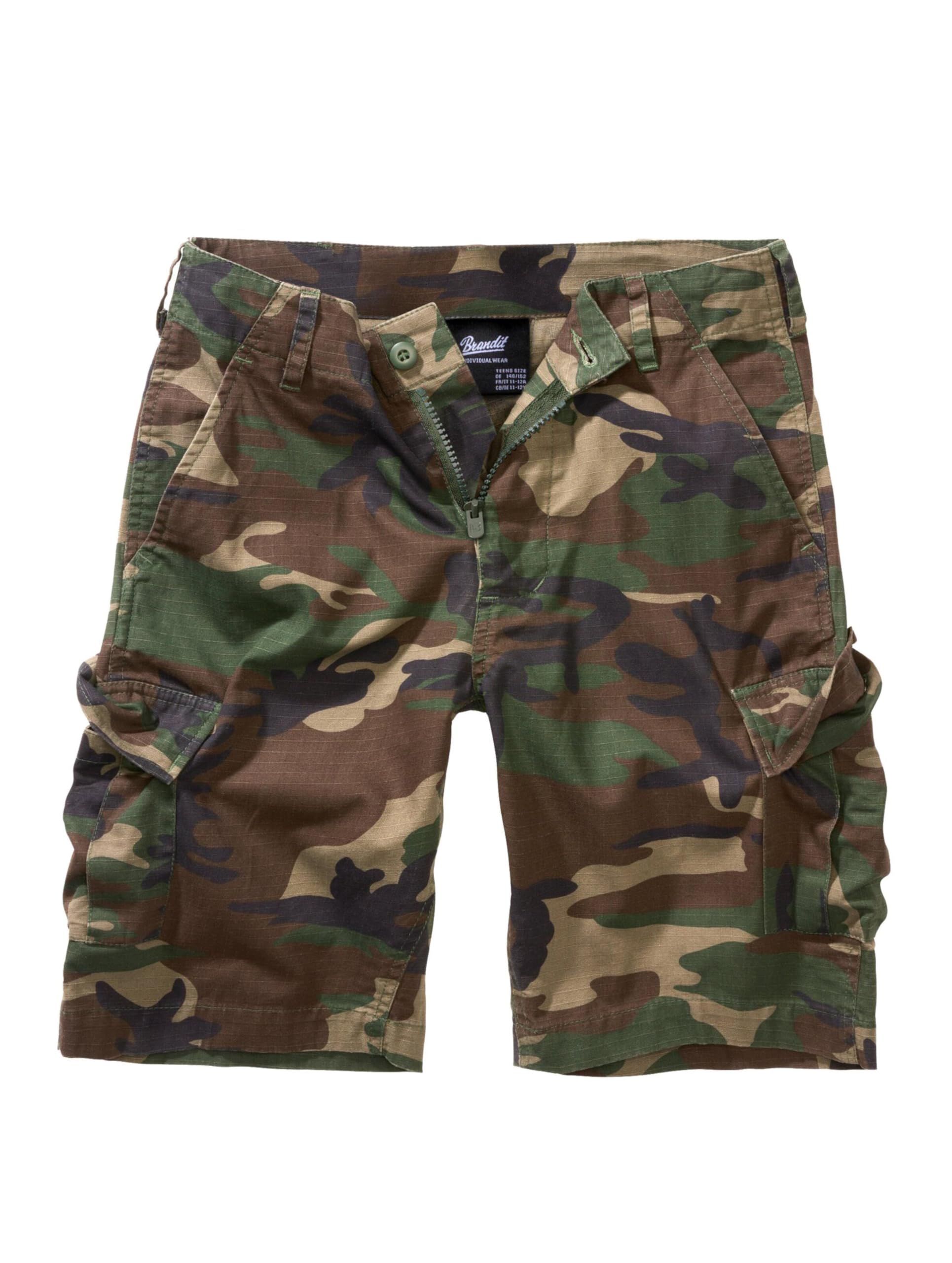 Brandit Kids BDU Ripstop Shorts, color: woodland, size: L 146