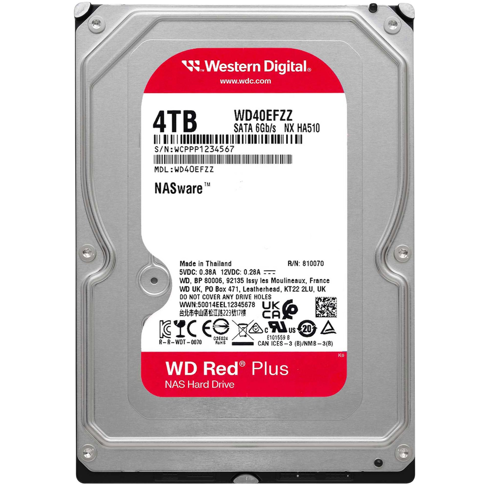 Western Digital WD RedPlus Internal HDD 4TB CMR 3.5 Inch SATA