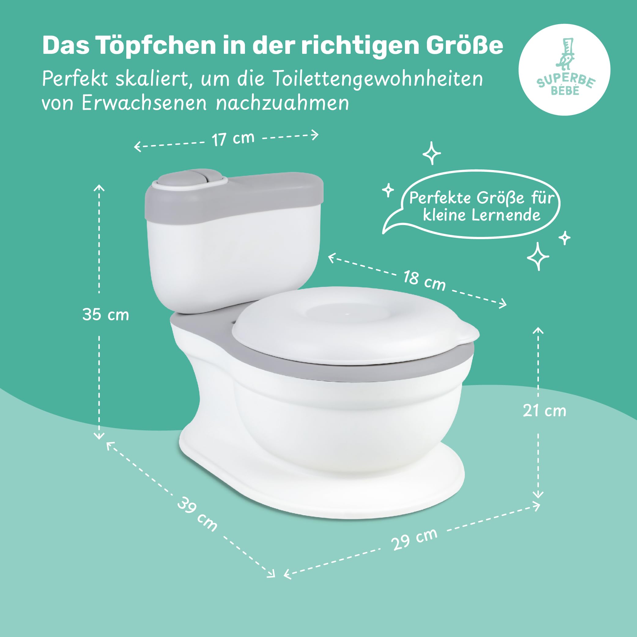 Baby Töpfchen - Toilettensitz Kinder - Kinder Töpfchen Mit Musik & Spülgeräusch Für Töpfchentraining - Baby & Kindertoilette - Leicht Zu Entleeren Mit Herausnehmbarem Topf - Potty Training Toilet