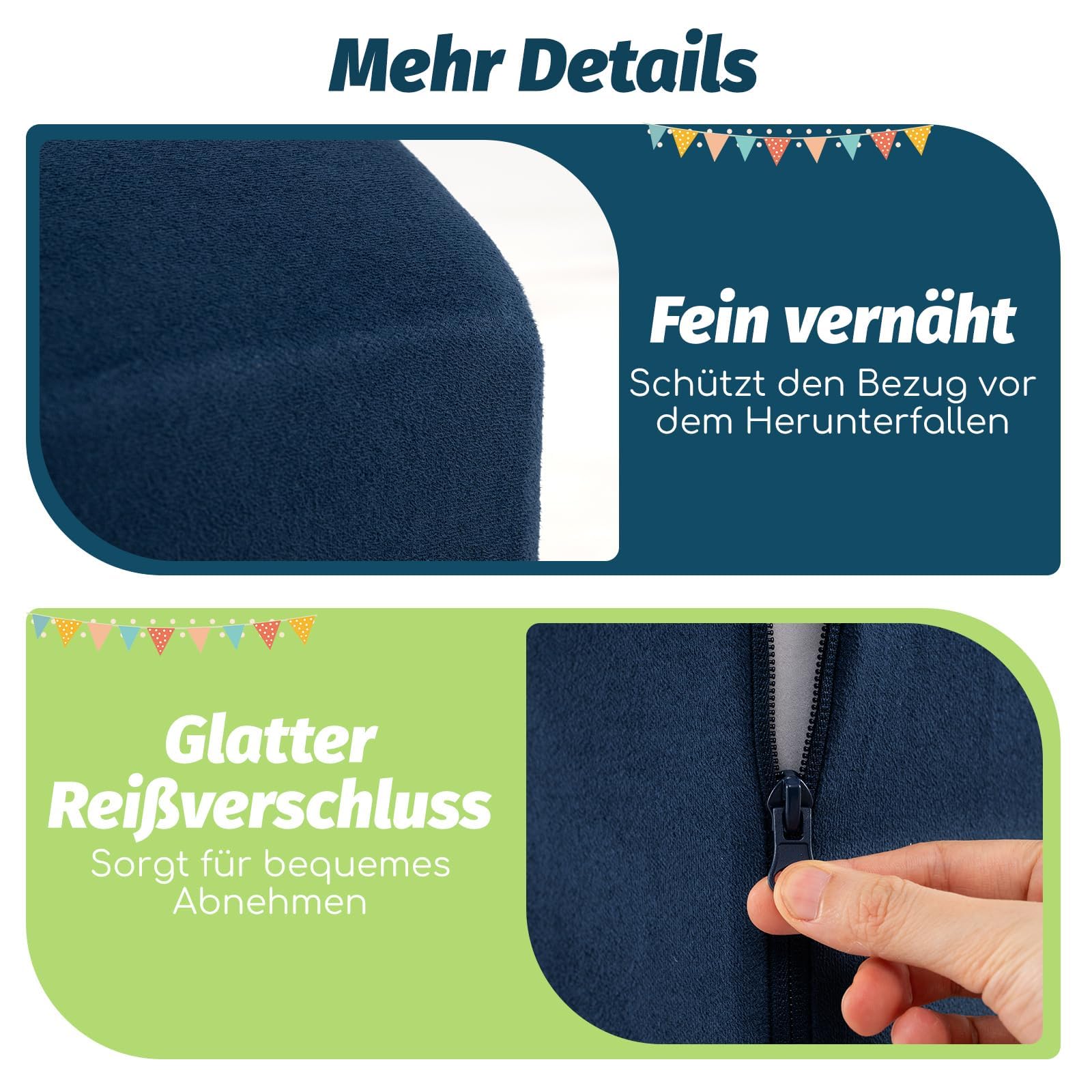 FANTASK 5 pezzi di mattoncini da costruzione grandi, blocchi da arrampicata soft, con vasca per palloni (blu navy), blu navy