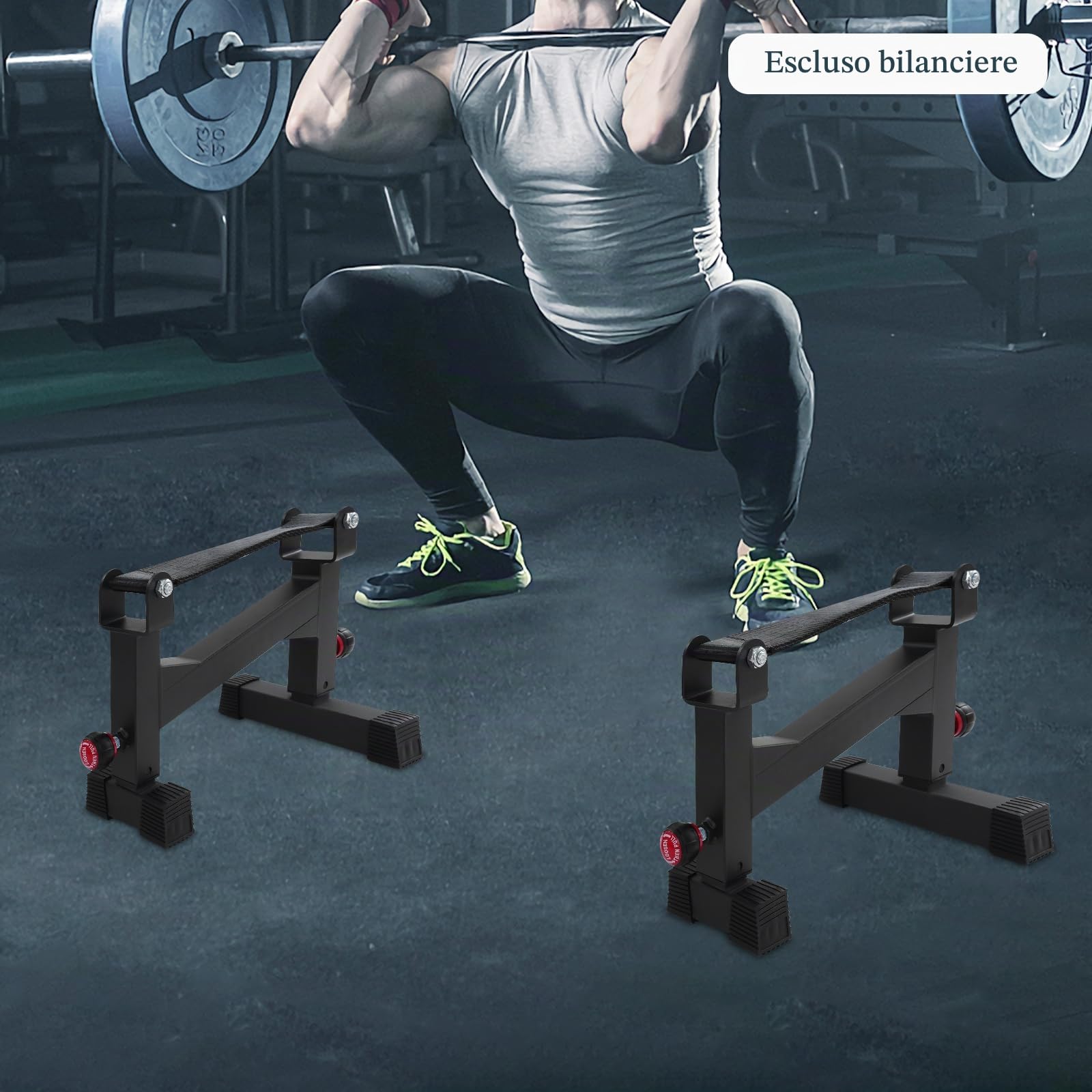 Deadlift Jack Supporto per bilanciere – Robusto sollevamento bilanciere – piattaforma di sollevamento regolabile – carico semplice di 300 kg, per casa, palestra, sollevamento pesi, nero