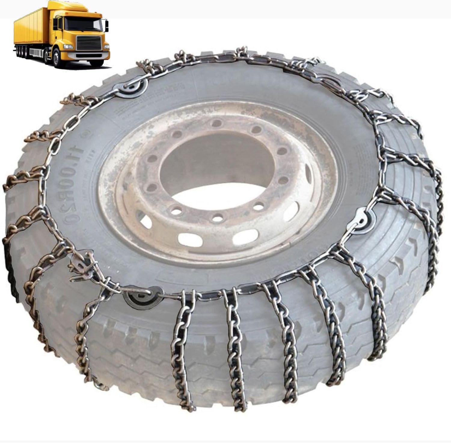 9mm Set of 2 Heavy Duty Snow Chains for Suvs pickup and Cars Skid Traction Chains High Strength Manganese Emergency Use for Tire Reliable 315/70R22.5 2pcs 295/70R22.5