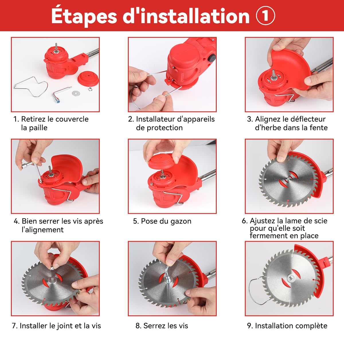 Débroussailleuse à Electrique sans Fil 21V,Coupe Bordure sans Fil avec 2 Batterie 4.0Ah,Debrouissalleuses Batterie avec 4 Types Lames Efficace/Roues pour Tondre Les Pelouses du Jardin Pelouse Ferme