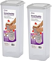 Vista 8 de Buddeez - Panera Bread Buddy, contenedor para guardar pan fresco, dispensador de plástico de pan de sándwich, tapa blanca, 1 unidad