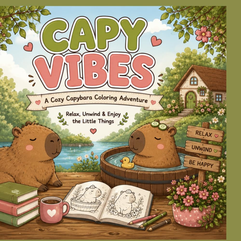 Capy Vibes: A Cozy Capybara Coloring Adventure