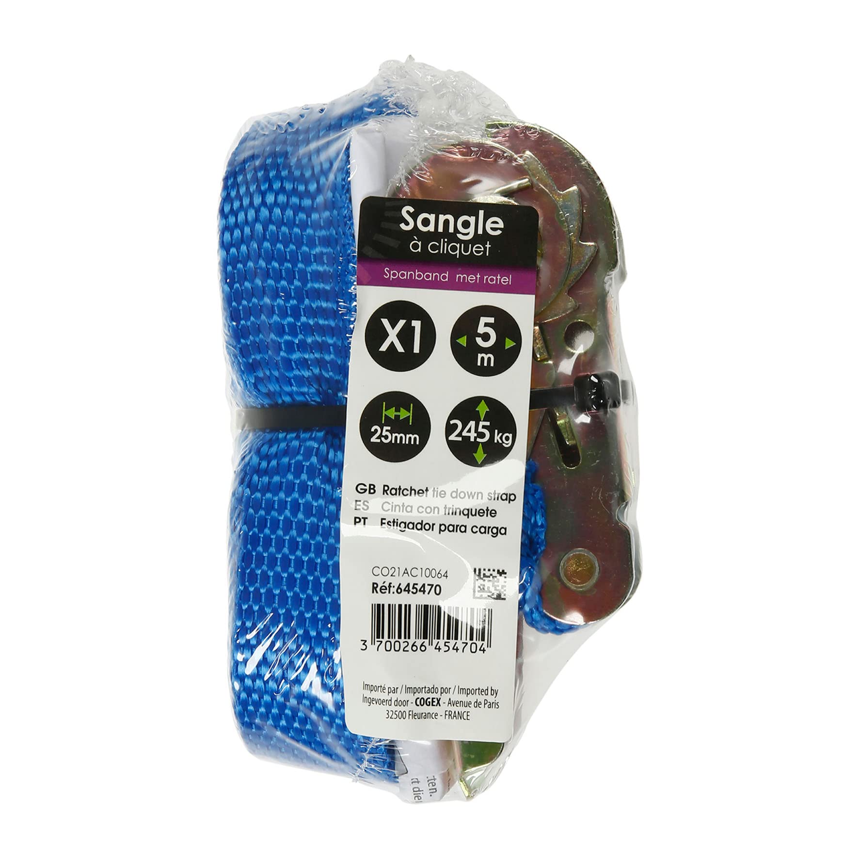 Turbocar T-645470 Anchor Strap with Ratchet, Multicolor