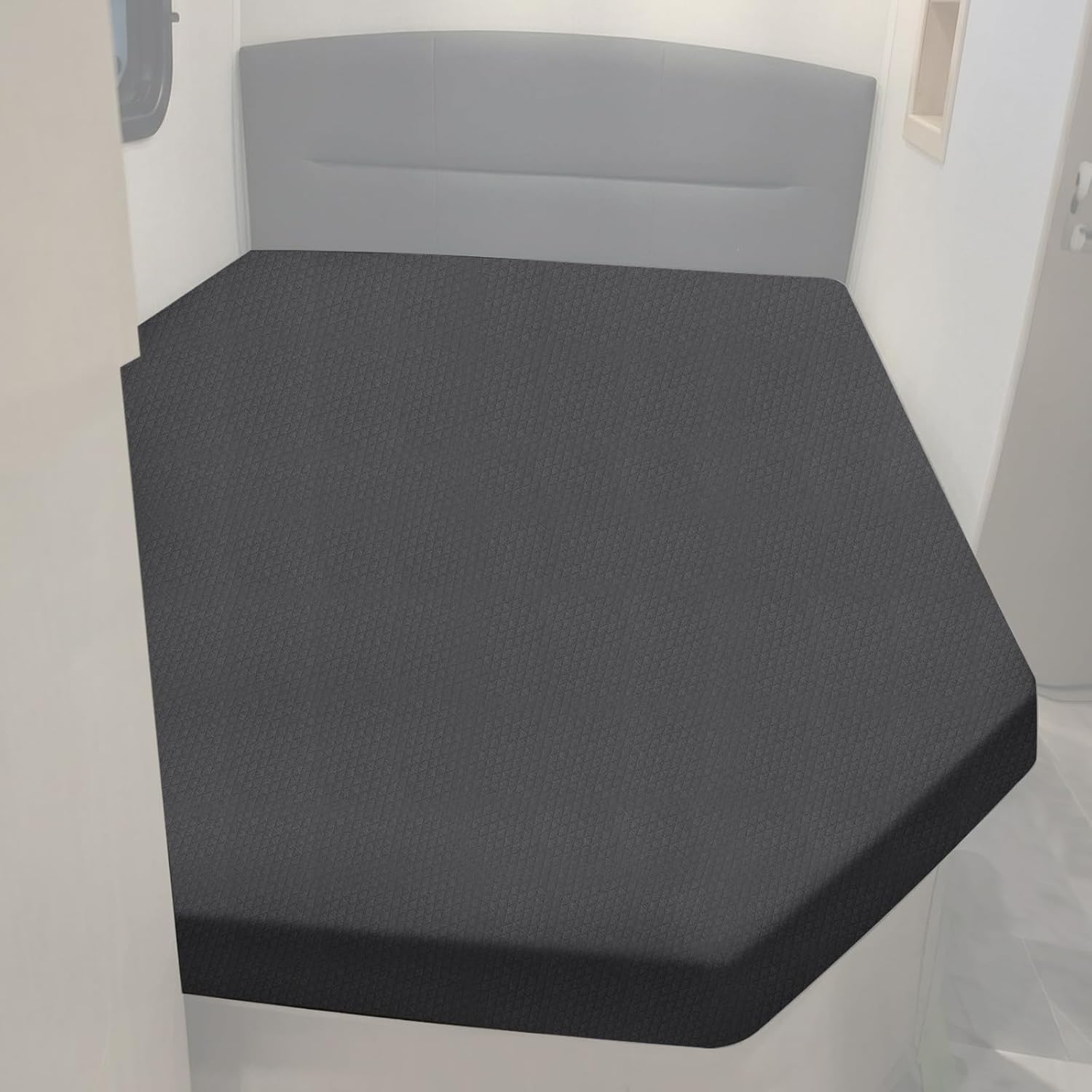 Corner Cut RV Mattress Topper, 3.2 Inch Dual Layer Memory Foam Topper with 21" Right Angle Cut for RV Trailer Camper, 73" x 50" Replacement Pad with Removable Washable Cover
