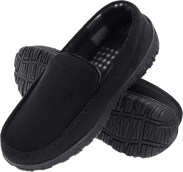 Lulex Mens Slippers Moccasins for Mens Memory Foam House Slippers Indoor Outdoor House Shoes