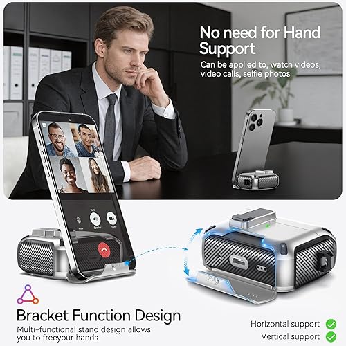 Miniatura 3 de Funda para AirPods Pro 2 (202320222019) con soporte para teléfono, (con interruptor automático a presión), diseño de fibra de carbono, cubierta de