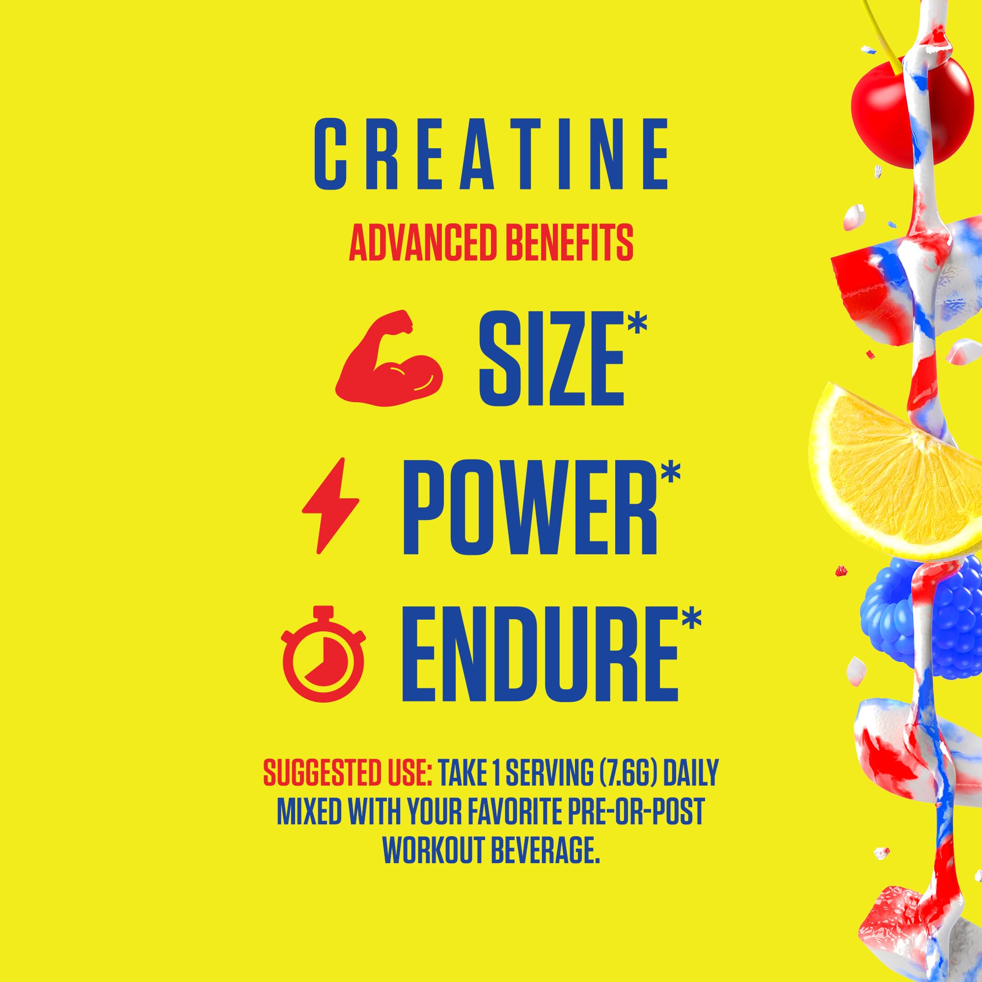 Ryse Creatine Monohydrate Powder - Popsicle Firecracker - Supports Men & Women Lean Muscle Growth, Strength, Power, and Endurance - Helps Reduce Fatigue and Improve Workout Recovery - 45 Servings — Amazon image 5