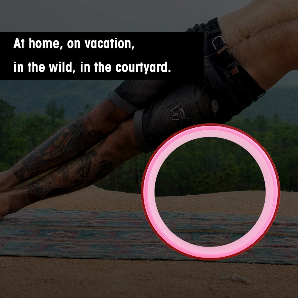 Ejoyous Yoga Wheel, Ruota per Esercizi Yoga per Allungare e Migliorare i Backbend, Yoga per Esercitare i Muscoli, per Ridurre Il Grasso, Rosa 31 x 31 x 12.5 cm