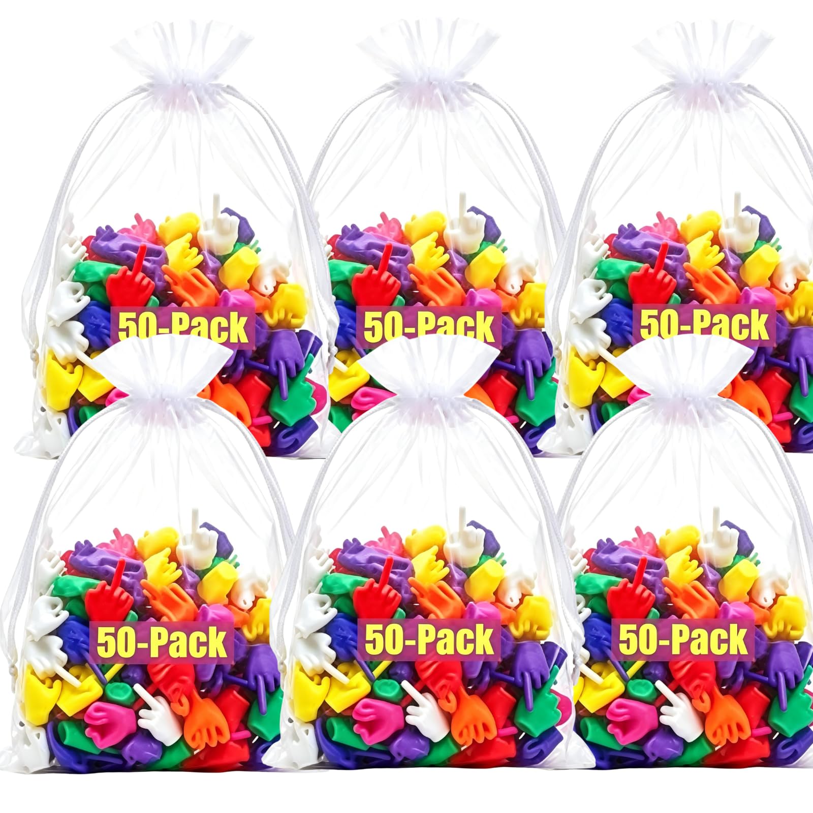 Hi-Y2Kgirls Mini Middle Fingers, 50/100 PCS 2026 New Colorful Novelty Gag Gift, Middle Finger Gifts for Adults, Christmas White Elephant Stocking Stuffers Party Favors, Office Prank Desk Decor