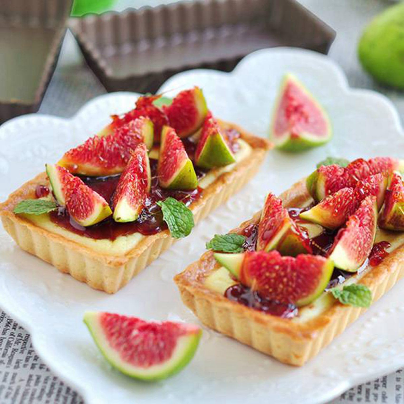 16 stampi antiaderenti per quiche, rettangolari, con fondo rimovibile, stampi scanalati per cuocere torte alla frutta, torte, biscotti
