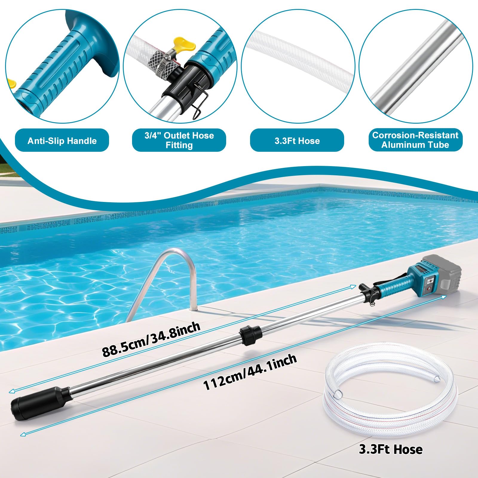 Sans Fil Pompe À Eau Compatible Avec Makita 18 V Batterie,50 L/min