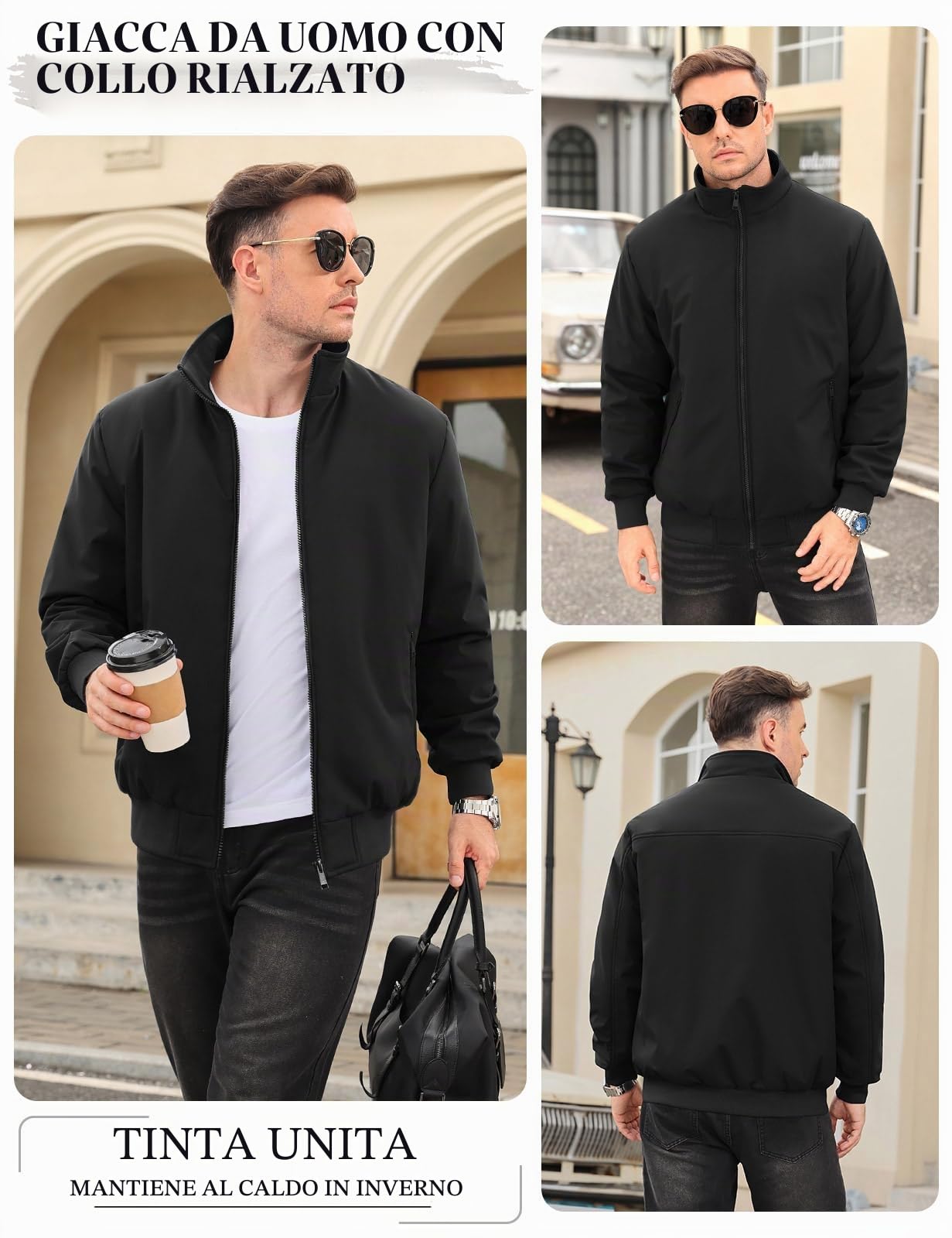 Xnova Giubbotto Invernale Uomo Leggero Giacca Bomber Uomo Militare Impermeabile Caldo Giubbino in Pile Antivento Casual Jacket Giubbotto da Lavoro con Zip e Tasche
